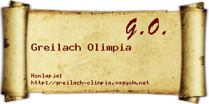 Greilach Olimpia névjegykártya